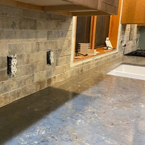 Stone kitchen tile installation